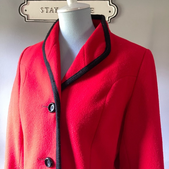 Vintage red pure wool coat union made - Picture 10 of 12